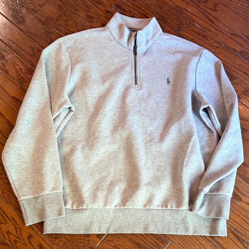 Polo by Ralph Lauren Light Heather Gray Quarter-Zip Pullover